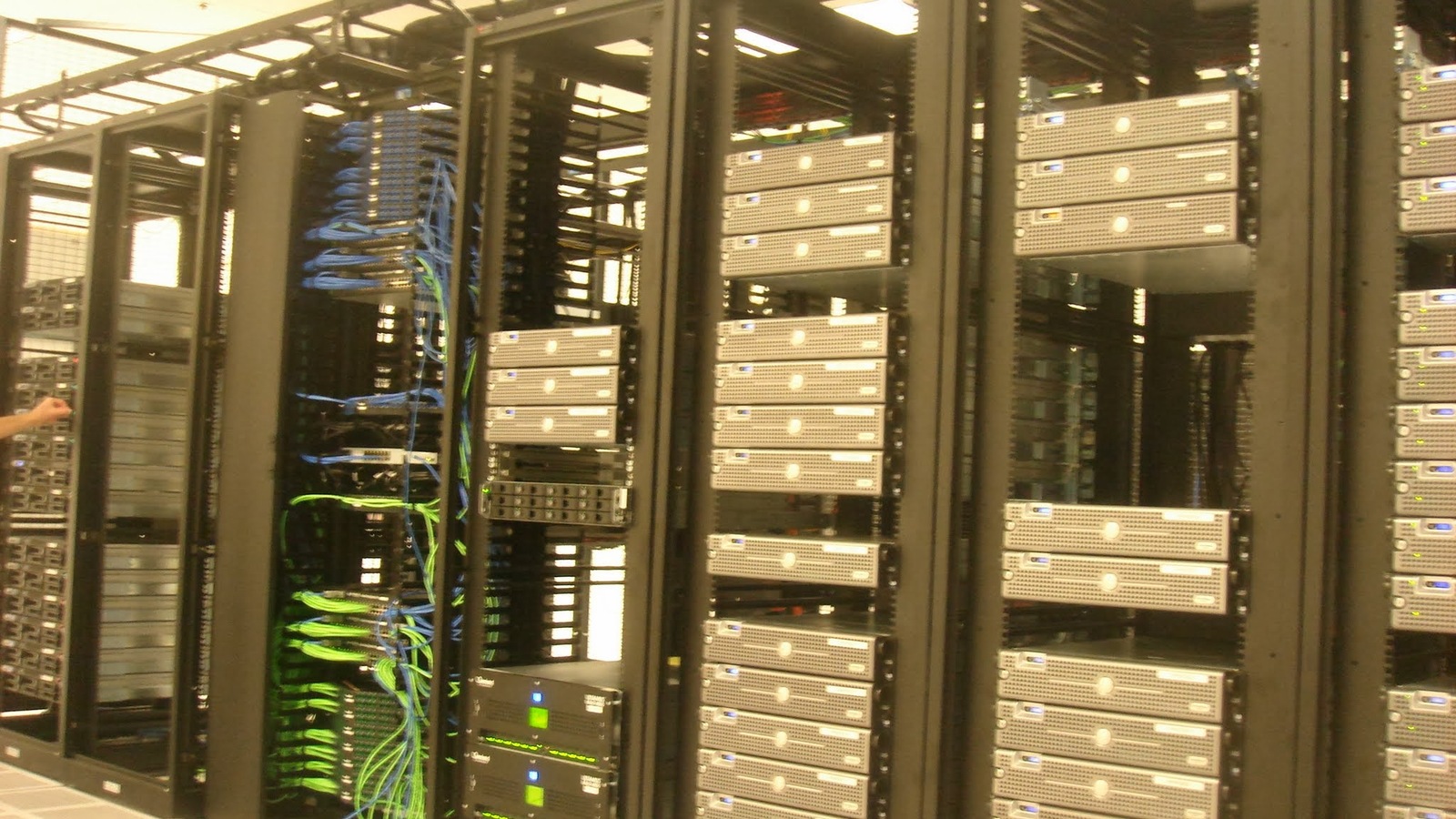 Rows of Beatport servers in the Denver data center in September 2008