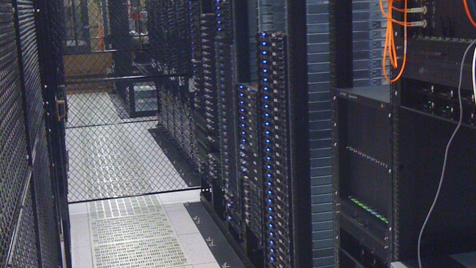 Rows of servers in Reality Check's New York data center in March 2010