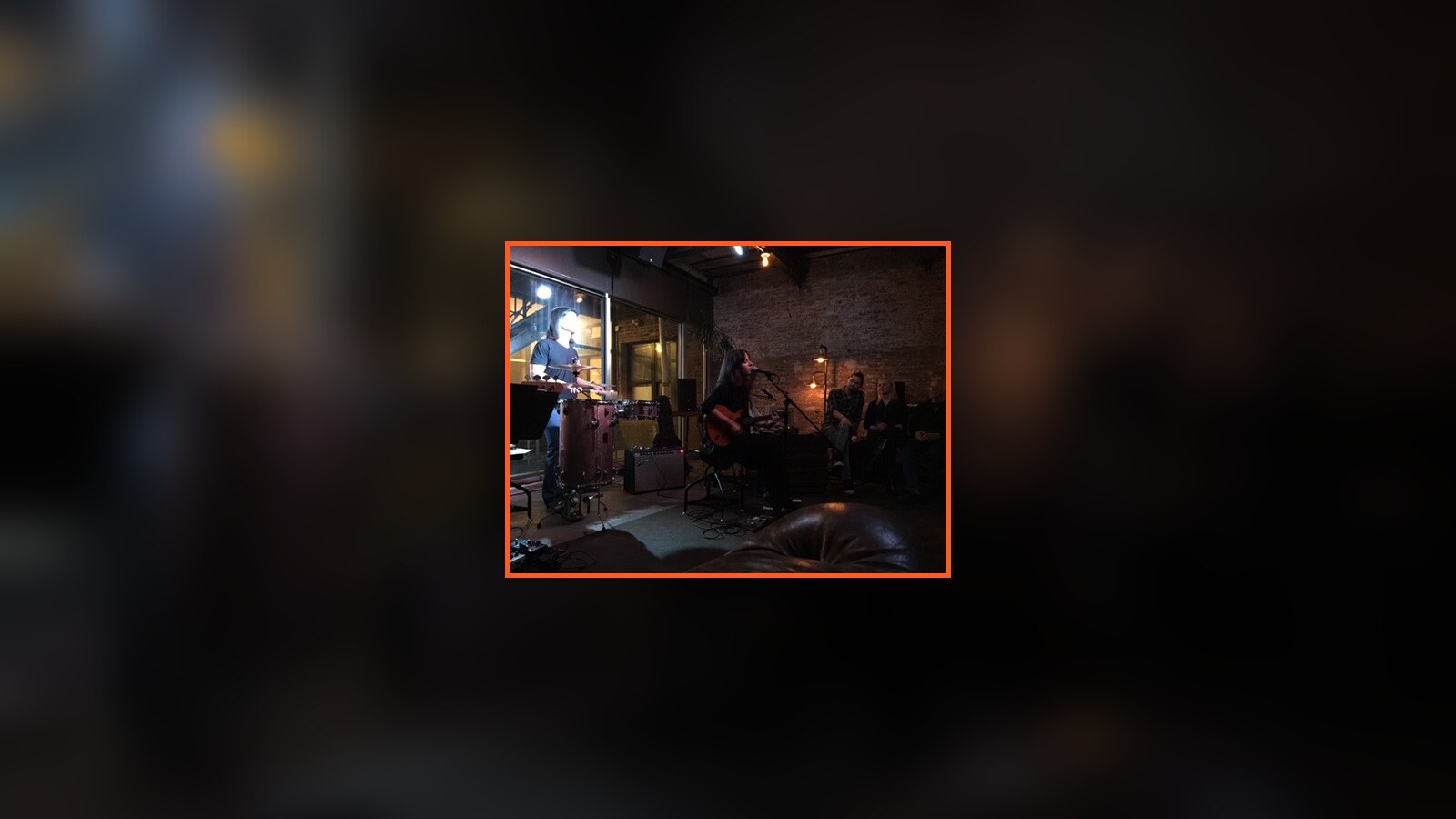 Jane Herships and Spider performing inside OneButton Studios in Brooklyn in February 2016