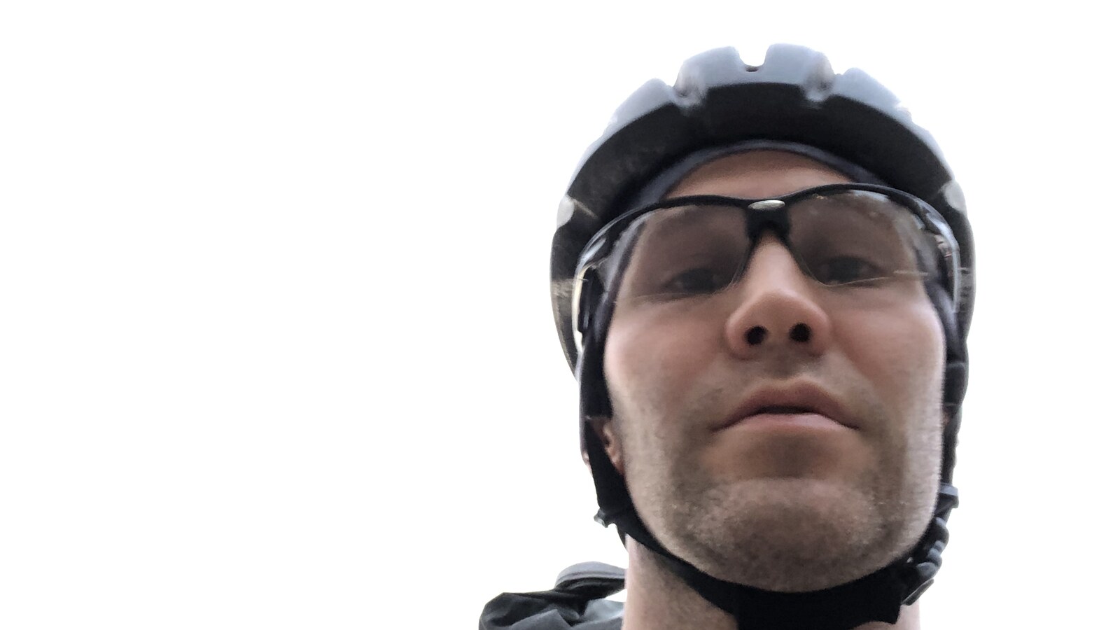 Chris Fischer wearing a bike helmet during the cycling-heavy recovery period after his 2019 New York City Half foot injury