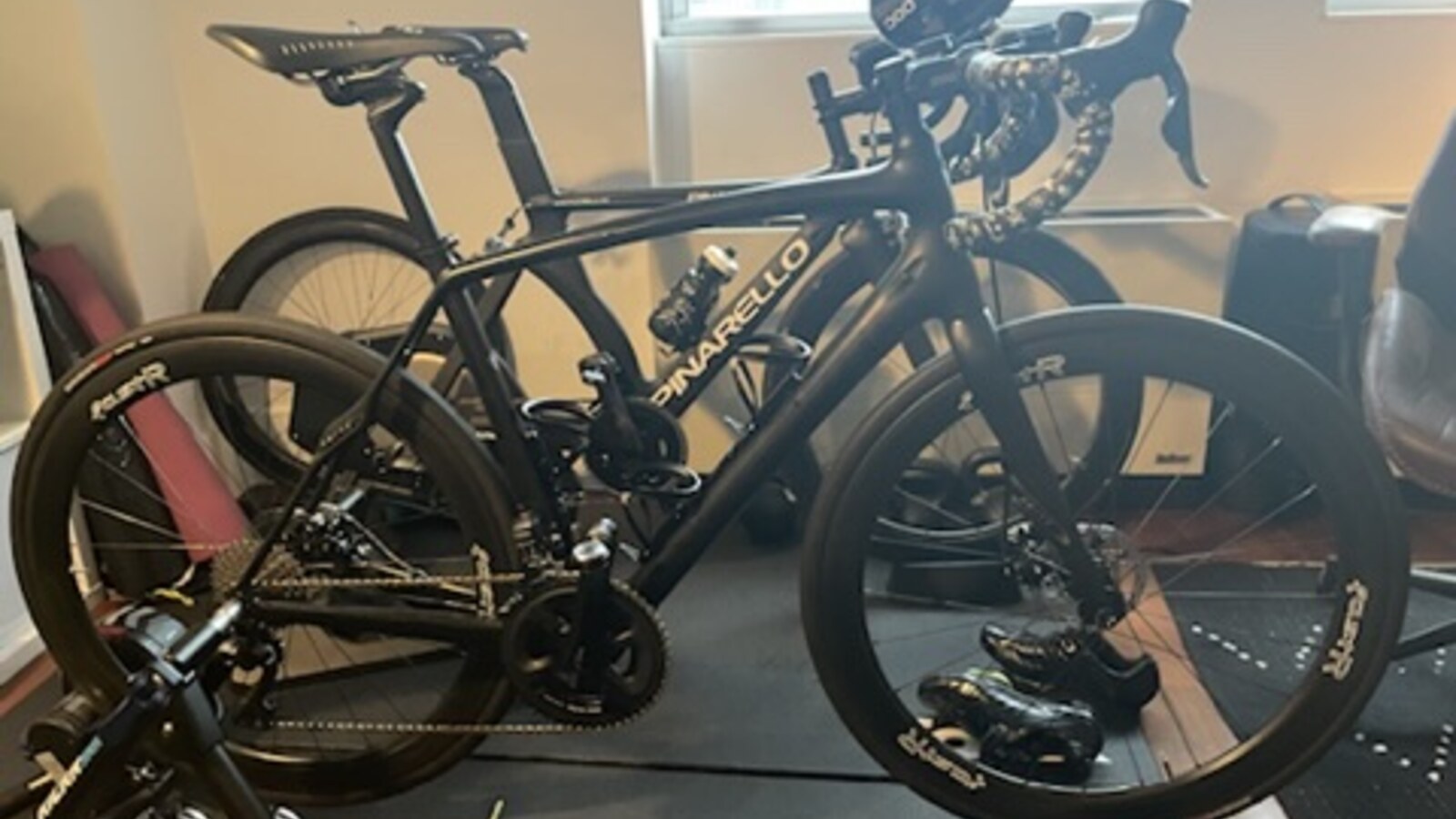 Two bikes crowded into Chris's newly moved-in Atlanta apartment during his second week at Wahoo