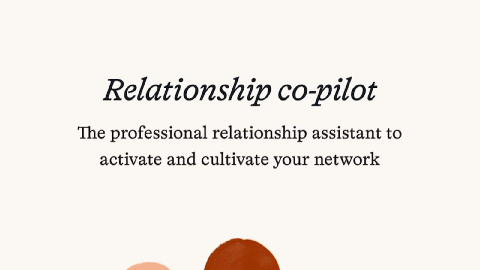 Loop's relationship co-pilot introduction screen during an Alpha screen recording